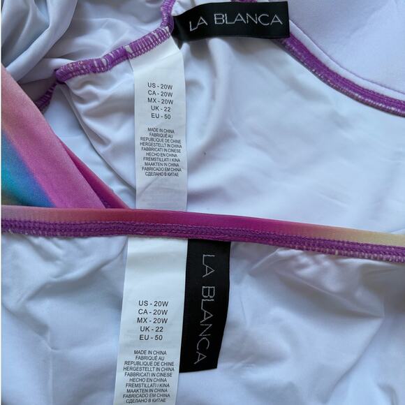 La Blanca Sunset Shores Halter Tankini Top & Bottom Swimsuit Size 20W NWOT - Picture 5 of 9